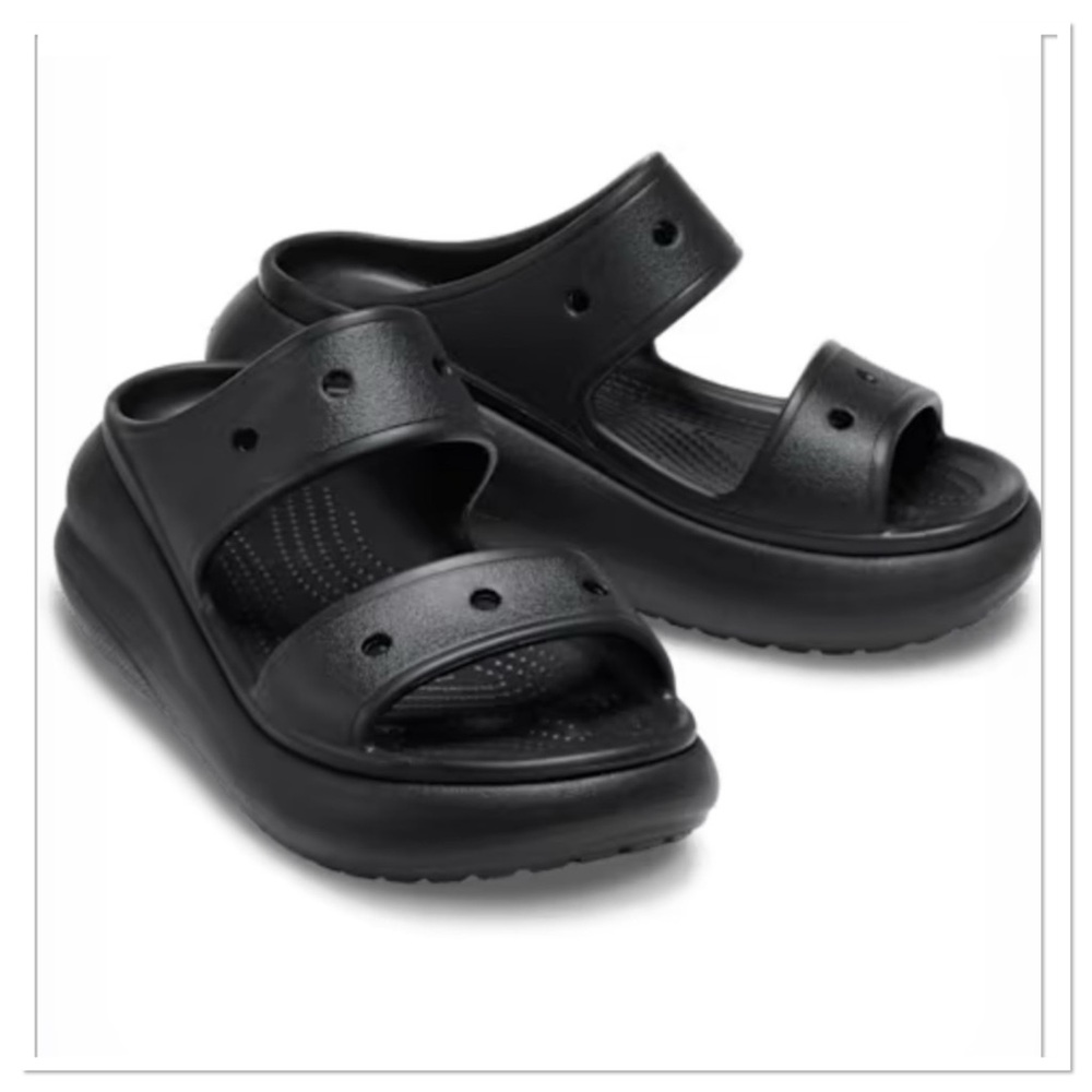 Crocs Adult Crush Platform Sandals, Black W11/M9 Slides Unisex